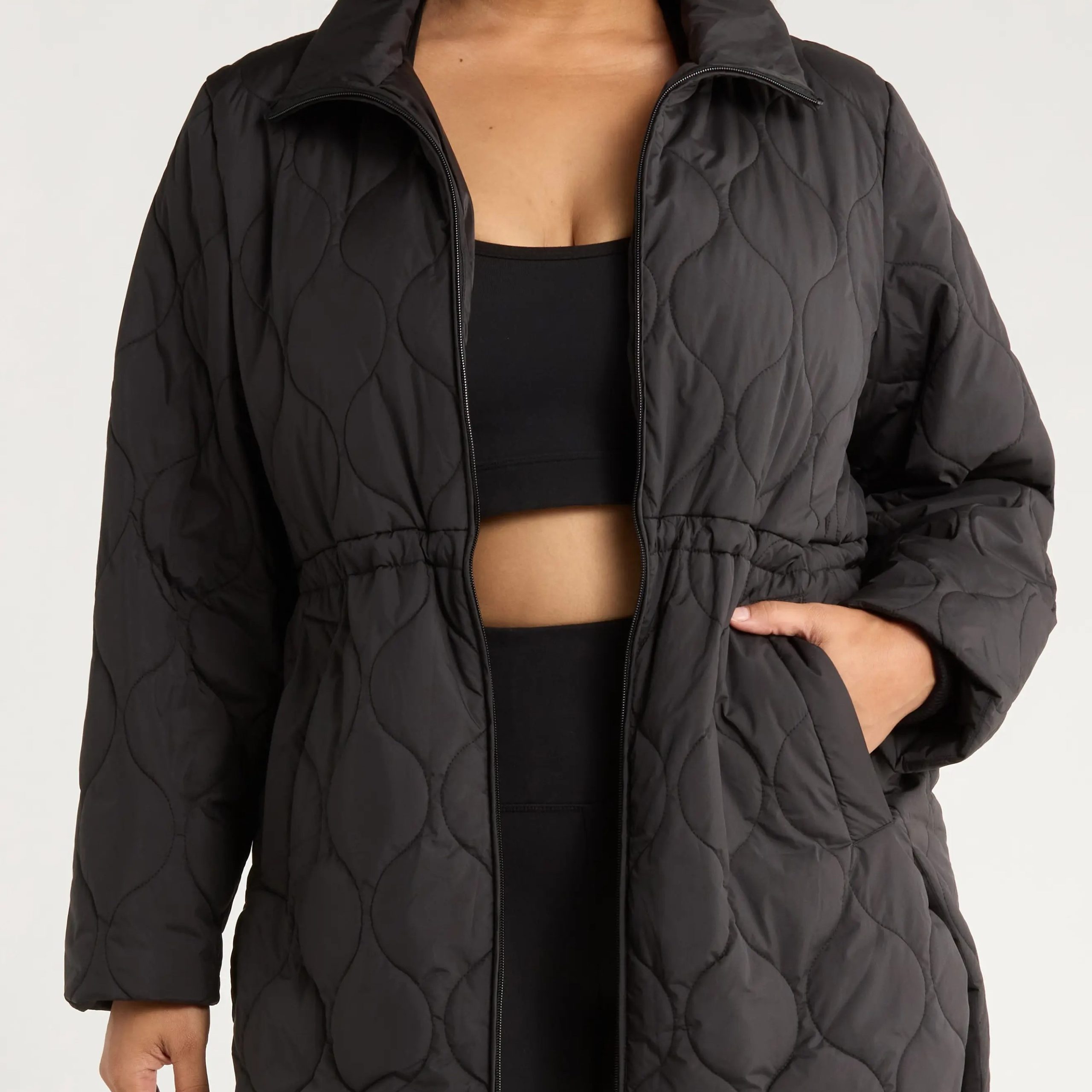 plus size quilted coat