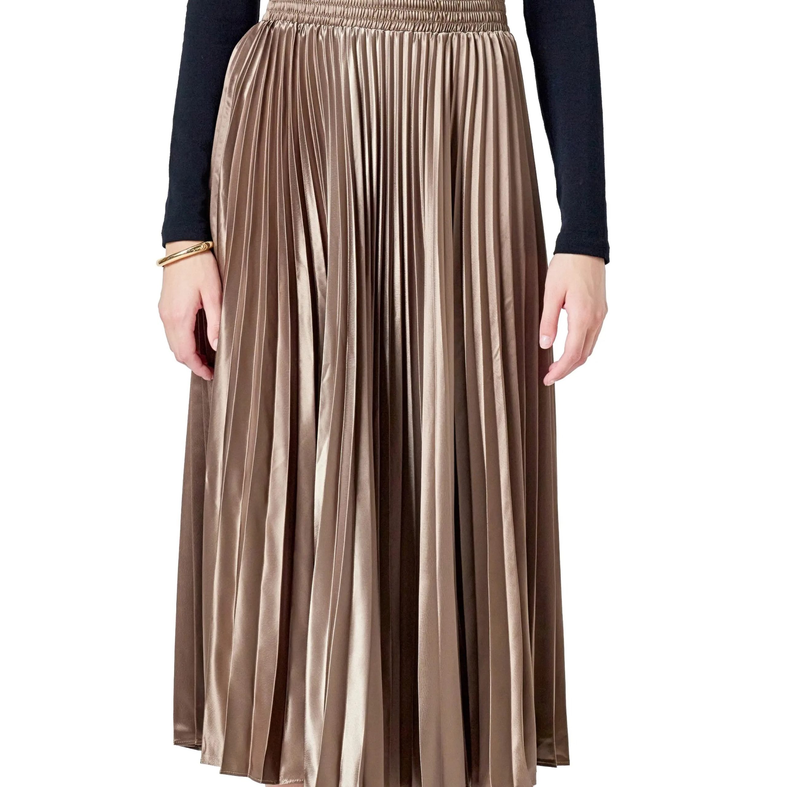 silk pleated skirt