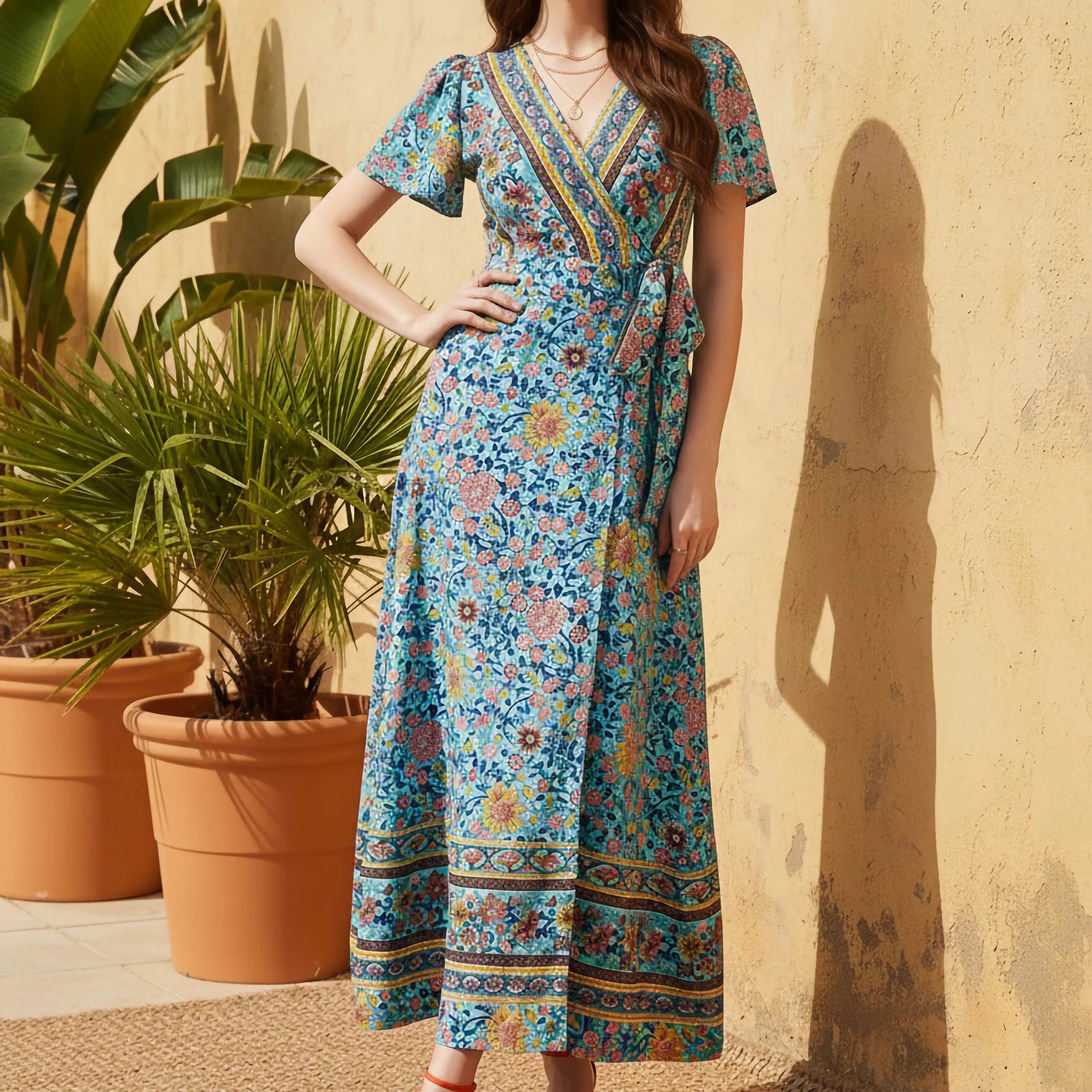 wrap maxi dress