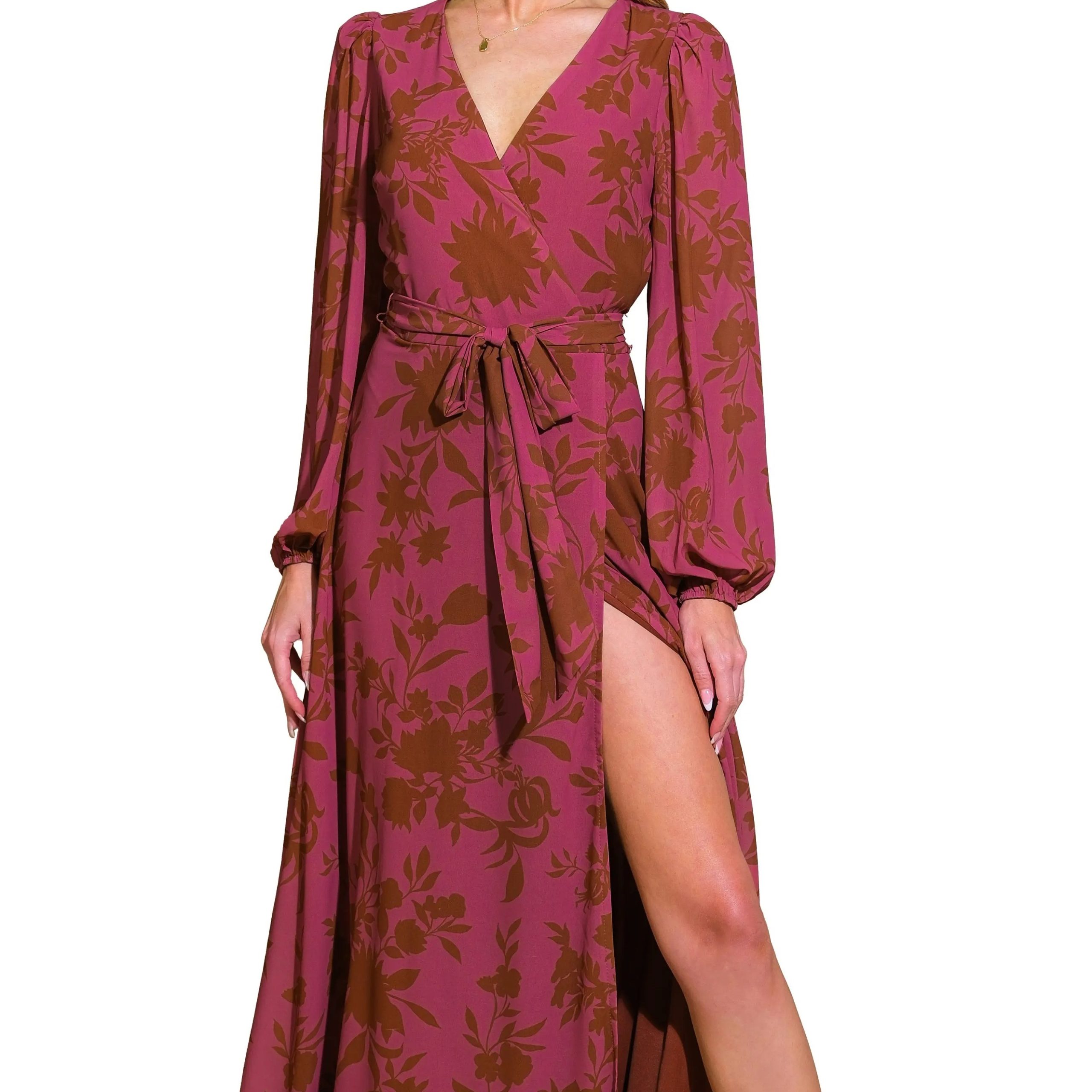 long wrap dress