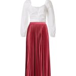 long pleated skirt outfits