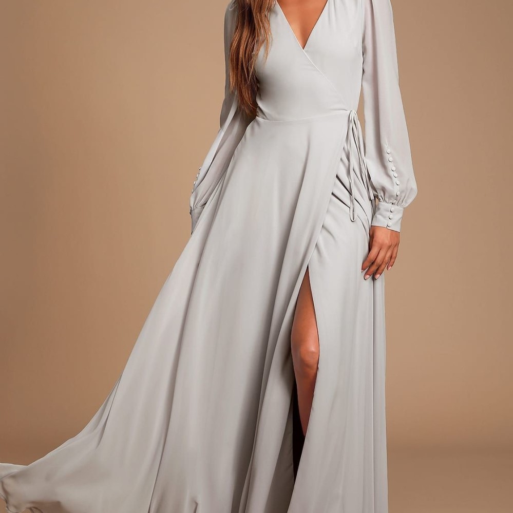 long sleeve maxi wrap dress
